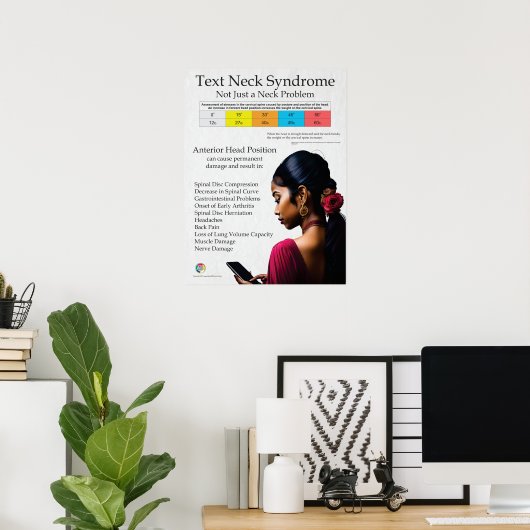 Poster Graphique Syndrome de douleur au cou du texte (Bureau à domicile)