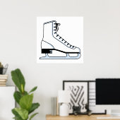 Poster graphique vectoriel de patinage blanc (Bureau à domicile)