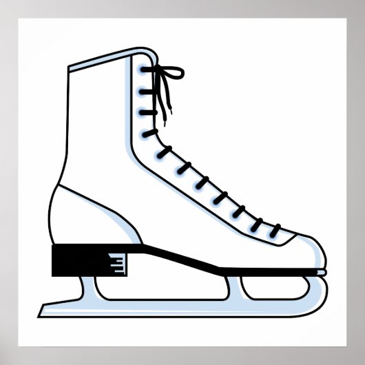 Poster graphique vectoriel de patinage blanc (Devant)