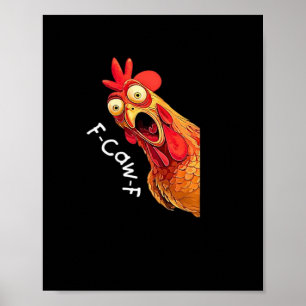 Poster Graphique vintage classique de poulet F-Caw-F