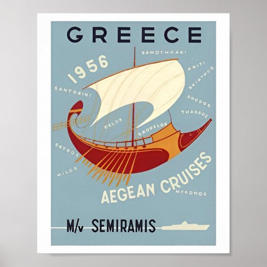 Poster graphique vintage Grèce Travel (Devant)