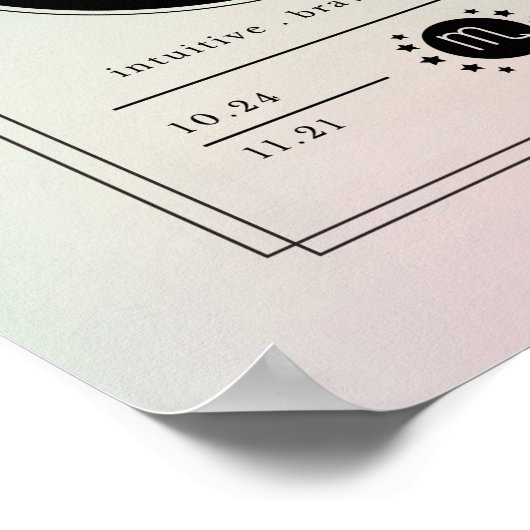 Poster Graphique Zodiaque Scorpio Pastels Dégradants (Coin)