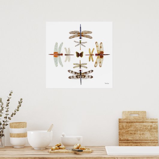 Poster Graphiques à bulles de libellules (Cuisine)