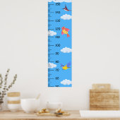 Poster Graphiques de croissance des oiseaux mignons (Cuisine)