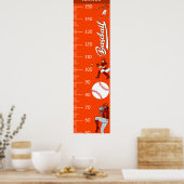 Poster Graphiques de croissance du thème de baseball (Cuisine)