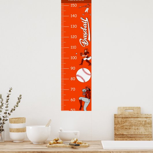 Poster Graphiques de croissance du thème de baseball (Cuisine)