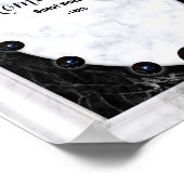 Poster Graphiques de la sphère de marbre blanc et noir (Coin)