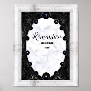 Poster Graphiques de la sphère de marbre blanc et noir