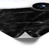 Poster Graphiques de la sphère de marbre blanc et noir (Coin)