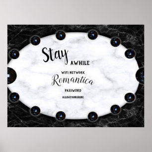 Poster Graphiques de la sphère de marbre blanc et noir