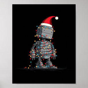 Poster Graphiques de Noël de robot drôle de lumières amat