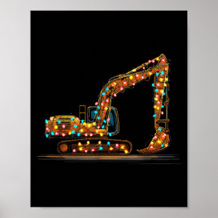 Poster Graphiques de Noël drôles de pelleteuse pour amate