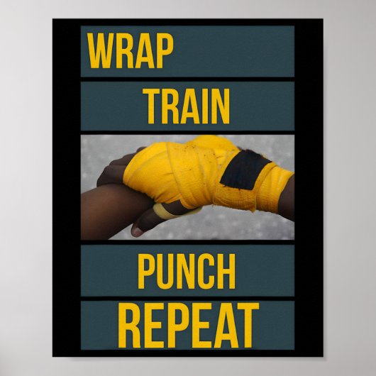 Poster Graphiques Punchy Wrap Train Punch Répéter, Boxe K (Devant)