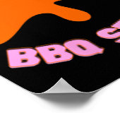 Poster Graphisme Coloré Bbq Tige Art (Coin)
