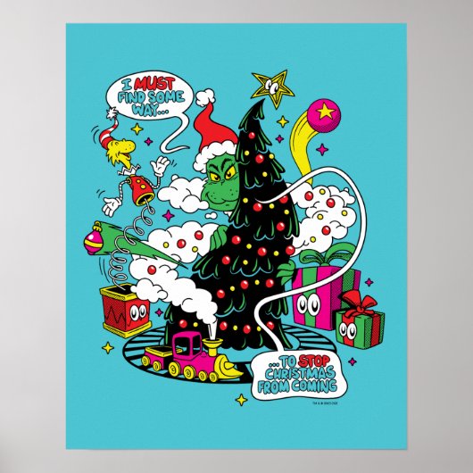 Poster Graphisme coloré de Noël de Grinch (Devant)