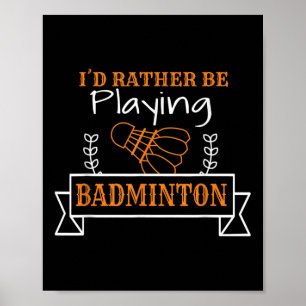 Poster Graphisme de balle de badminton pour un joueur de 