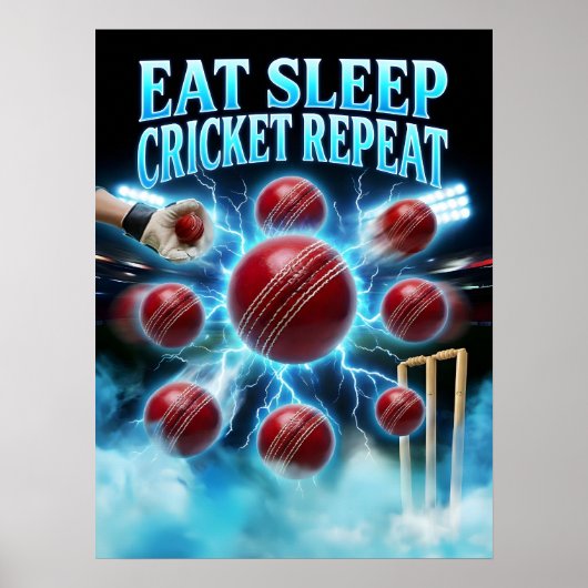 Poster Graphisme de cricket bootleg rétro (Devant)