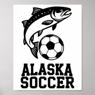 Poster Graphisme de football en Alaska Saumon Et Ll Conce