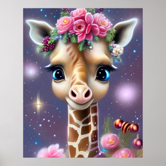 Poster Graphisme de girafe bébé mignon (Devant)
