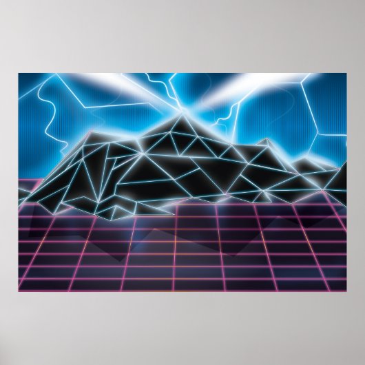 Poster Graphisme de jeu vidéo rétro des années 80 (Devant)