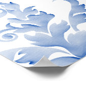 Poster Graphisme de plan de table à motif floral aquarell (Coin)
