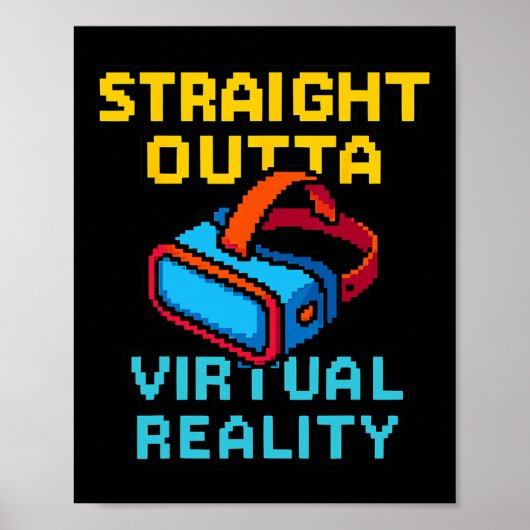 Poster Graphisme de réalité virtuelle en pixel art rétro  (Devant)