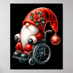Poster Graphisme de Santa en fauteuil roulant pour enfant