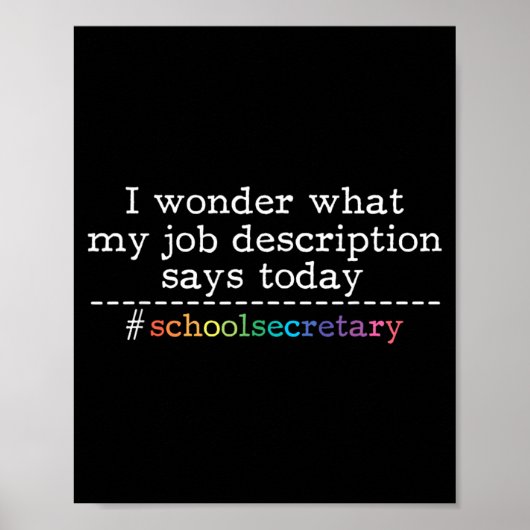 Poster Graphisme de secrétaire d'école drôle (Devant)