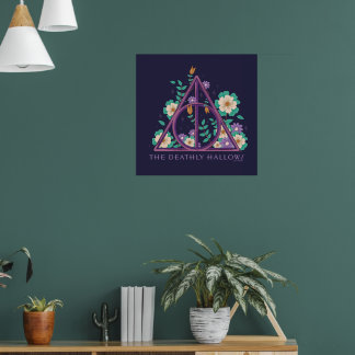Poster Graphisme des hirondelles mortes florales