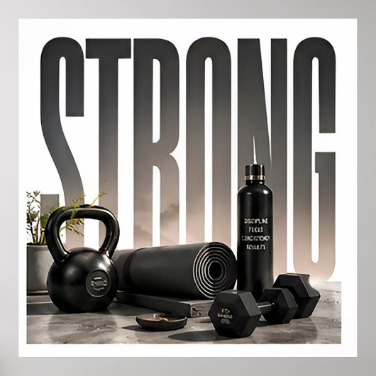 Poster Graphisme éditorial de fitness de luxe intense (Devant)