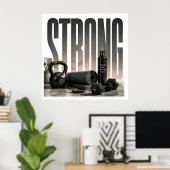 Poster Graphisme éditorial de fitness de luxe intense (Bureau à domicile)