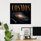 Poster Graphisme éditorial de luxe Cosmos Space (Bureau à domicile)