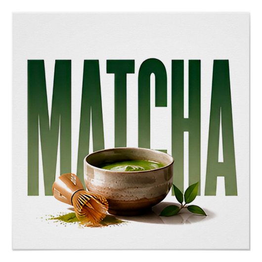 Poster Graphisme éditorial de luxe sur le thé matcha (Devant)