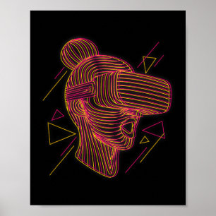Poster Graphisme en ligne pour un joueur de réalité virtu