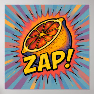 Poster Graphisme explosif d'art pop : Zèle de Zappage Zes