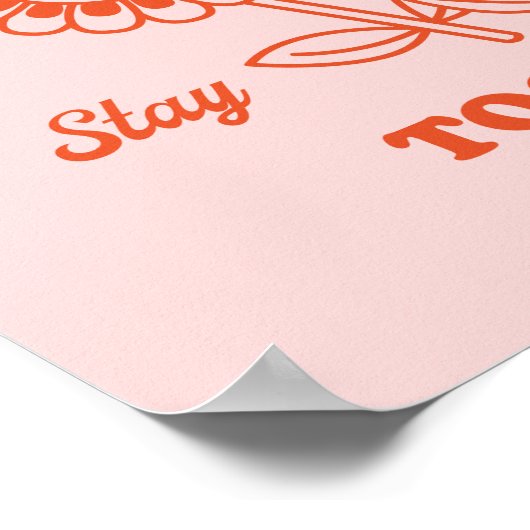 Poster Graphisme Fleur Joyeux Retro (Coin)