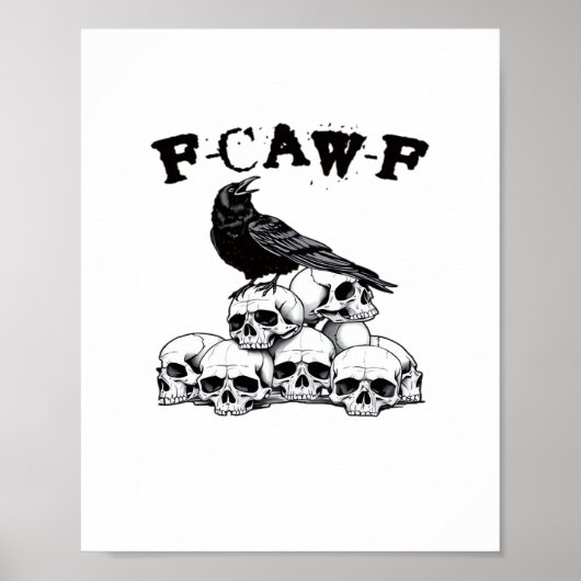 Poster Graphisme Halloween crâne de corbeau corneille got (Devant)