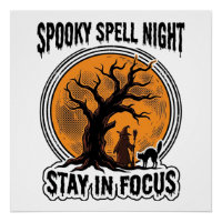 Graphisme sorcière d'Halloween vintage et chat noi