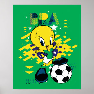 Poster Graphisme TWEETY™ Équipe de football du Brésil
