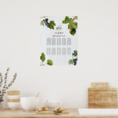 Poster Graphisme Vignoble Ile grecque Mariage Carte de si (Cuisine)