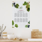 Poster Graphisme Vignoble Ile grecque Mariage Carte de si (Cuisine)