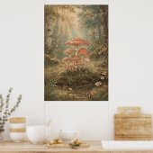 Poster Grappe de champignons dans une forêt de bouleaux e (Cuisine)