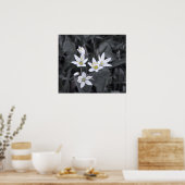 Poster Grappe de mini-fleurs Macro photo BW/Color (Cuisine)