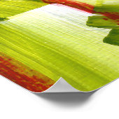 Poster Gras Abstrait en rouge, bleu, jaune et vert (Coin)