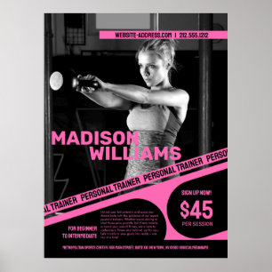 Poster Gras Bright Pink Personal Trainer Photo