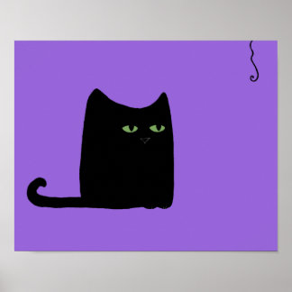 Poster Gras Chat Purple Print (personnalisable)