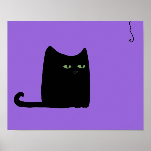 Poster Gras Chat Purple Print (personnalisable) (Devant)