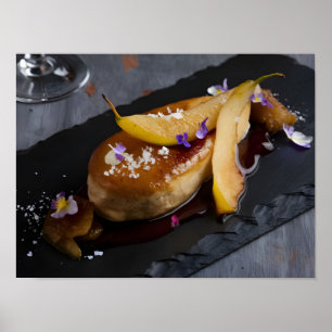 Poster Gras de foie gras gourmand avec réduction du vin r