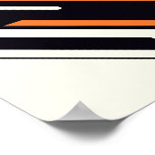 Poster Gras Diagonales en orange, noir et blanc (Coin)