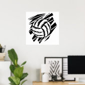 Poster gras graphique volley-ball (Bureau à domicile)